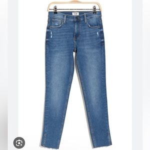 Kensie High Waisted Skinny Raw Hem Jeans